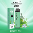 8 Farben kühlen tadellose MEGA- 3000 Hauche Nic Salt Disposable Vapes IGET ab