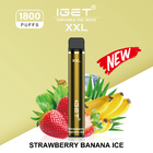 In IGET auf Lager stößt Vapes IGET XXL 1800 Erdbeer-Bananen-Eis fruchtiger Wegwerf-Vape-Stift luft