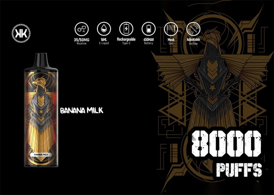 Wieder aufladbare Energie der Hauch-16ml 8000 Wegwerf-Vape 650mah des Gerät-KK maximal
