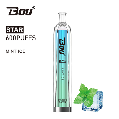 600 Nikotin Vape BOU Star With 500mah der Hauch-2ml 2% Batterie