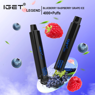 IGET LEGEND 20 Geschmacksrichtungen 5% Nikotin Einweg Vape Pen 1350mAh 4000 Züge