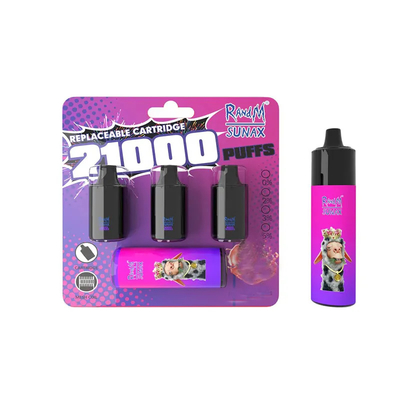 Ursprüngliches RandM Sunax 21000 Hauche Vape Prefilled Hülsen 14mlx3 mit Mesh Coil