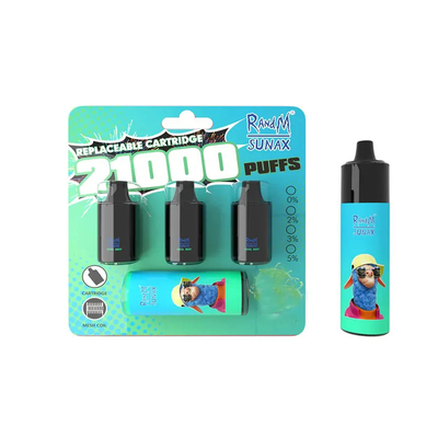 Ursprüngliches RandM Sunax 21000 Hauche Vape Prefilled Hülsen 14mlx3 mit Mesh Coil