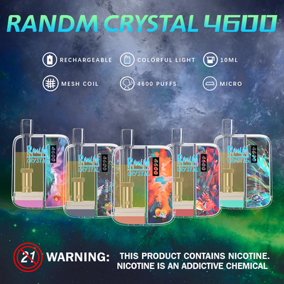 Hauche erstklassiger Vape Pen Disposable Nic Salt 10ML RandM Kristall-4600 12 Aromen