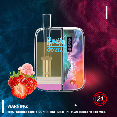RandM Crystal Chargeable 12 Aromen Prefilled Vape Pen Disposable Cigarette 4600 stößt luft