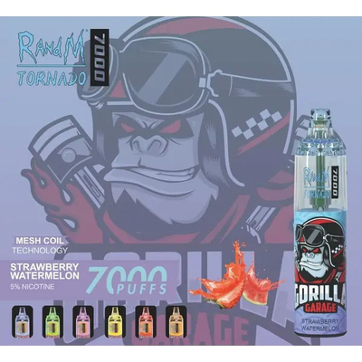 Fumot RandM Tornado 7000 Puffs Saftige Eisfrucht Aromen Erhältlich Mesh Coil 5% Nikotin Kapazität Einweg-Vape