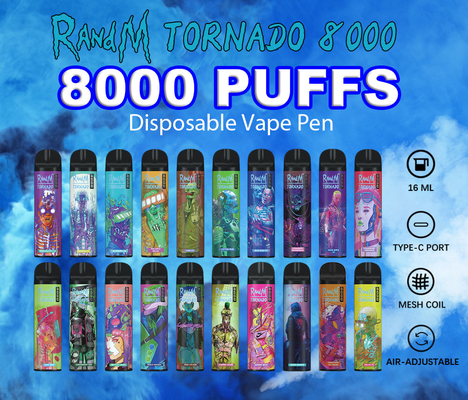 Wegwerf-Hauch-Tornado-E-Zigarette Vapes 31 RandM 8000 würzt schnelles Verschiffen