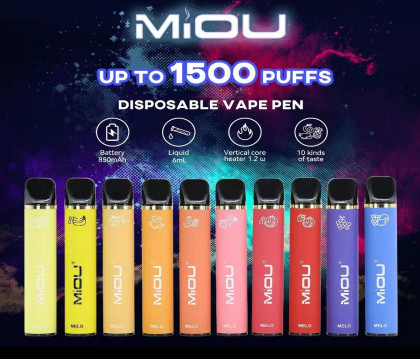 Wegwerfe Zigarette 1500 Miou 1500 stößt 650 Mah Electric Smoke Pen luft