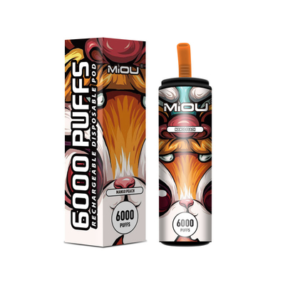 wieder aufladbares Vape Wegwerf-Miou 6000 Nikotin 650mAh Hauch-5%
