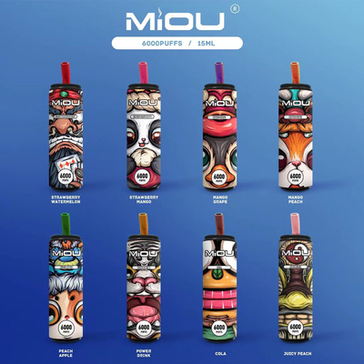 wieder aufladbares Vape Wegwerf-Miou 6000 Nikotin 650mAh Hauch-5%