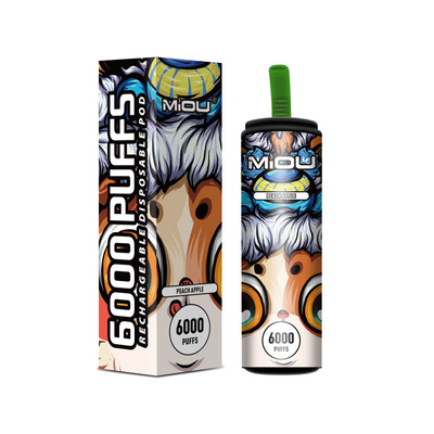 wieder aufladbares Vape Wegwerf-Miou 6000 Nikotin 650mAh Hauch-5%