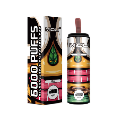 wieder aufladbares Vape Wegwerf-Miou 6000 Nikotin 650mAh Hauch-5%