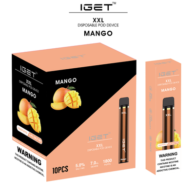 China-Fabrik direkt Iget-xxl 100% ursprüngliche 1800 stößt Wegwerf-vape Stift luft