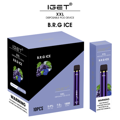 China-Fabrik direkt Iget-xxl 100% ursprüngliche 1800 stößt Wegwerf-vape Stift luft