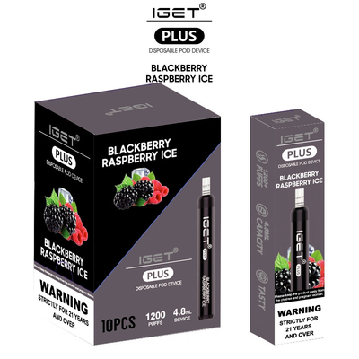 Iget plus Mehrfachverbindungsstelle würzt 1200 Hauche, die elektronische Zigarette 4.8ml Vape Pen Disposable verdunsten