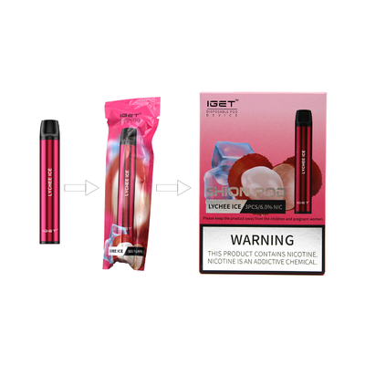 Elektronischer Wegwerf-Vape Stift der hohen Qualität der Zigaretten-600 der Hauch-2.4ml Iget Shion
