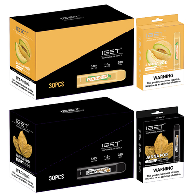 Schnelles Versand-IGET JANNA, das en gros 100% ursprünglichen vape Stift auf Lager verpackt