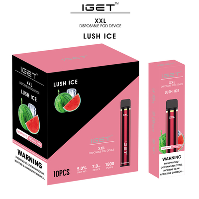 1800 der Hauch-7ml XXL IGET Vape Wegwerfzigarette Zerstäuber-der Hülsen-E