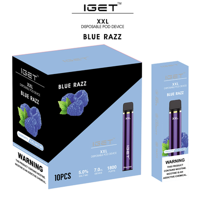 1800 der Hauch-7ml XXL IGET Vape Wegwerfzigarette Zerstäuber-der Hülsen-E