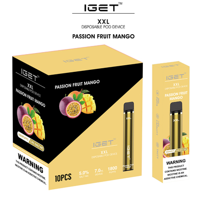 1800 der Hauch-7ml XXL IGET Vape Wegwerfzigarette Zerstäuber-der Hülsen-E