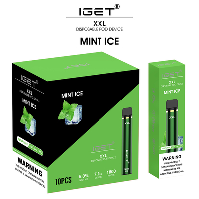 Authentischer Hauch-tragbare Hülse Vape, rauchender Zerstäuber-Stift Iget 1800 7ml XXL
