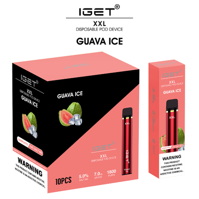 Authentischer Hauch-tragbare Hülse Vape, rauchender Zerstäuber-Stift Iget 1800 7ml XXL
