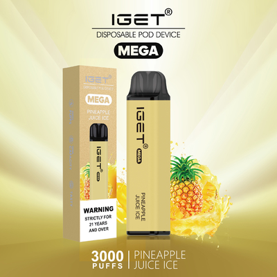 8 Farben kühlen tadellose MEGA- 3000 Hauche Nic Salt Disposable Vapes IGET ab