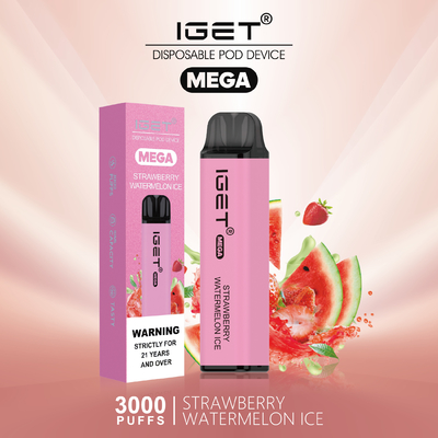 8 Farben kühlen tadellose MEGA- 3000 Hauche Nic Salt Disposable Vapes IGET ab