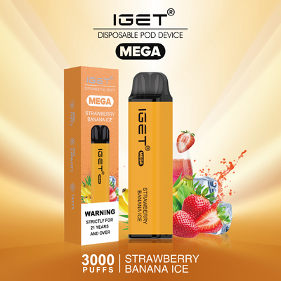 8 Farben kühlen tadellose MEGA- 3000 Hauche Nic Salt Disposable Vapes IGET ab