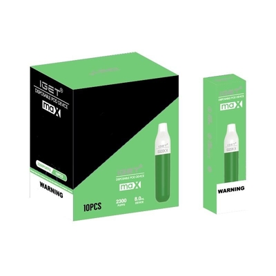 In Nikotin IGET 2300 IGET max 1100mah Batterie-5% auf Lager Wegwerf-Vape-Stift