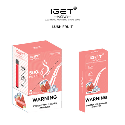 100% ursprüngliches IGET Nova Replaceable Pod Recharged Battery 500Puffs 6% Nikotin Vape