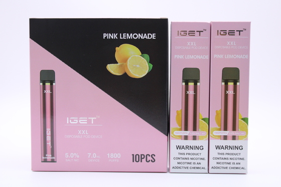 Ursprüngliches Iget XXL 1800 stößt Wegwerfhülsen-Zigaretten luft, das, Batterie 2.4ml des Gerät-950mAh Patrone Vape-Stift Prefilled