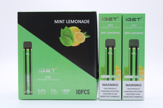 Ursprüngliches Iget XXL 1800 stößt Wegwerfhülsen-Zigaretten luft, das, Batterie 2.4ml des Gerät-950mAh Patrone Vape-Stift Prefilled