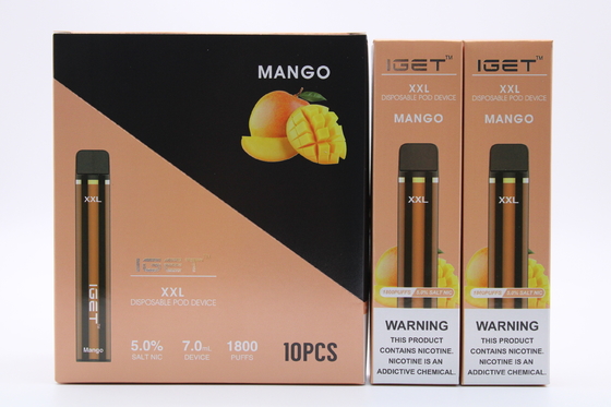 Ursprüngliches Iget XXL 1800 stößt Wegwerfhülsen-Zigaretten luft, das, Batterie 2.4ml des Gerät-950mAh Patrone Vape-Stift Prefilled