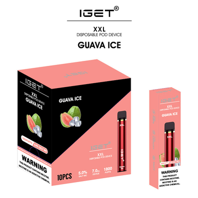 IGET XXL 1800 STÖSST Nikotin ursprüngliche iget Fabrik Wegwerf-vape Stiftes 7ml 5% luft