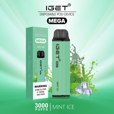 MEGA- 3000 WEGWERFHAUCHE Nic Availables IGET Vape 24 Aromen