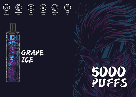 5000 Nikotin Hauche Epod-Energie Vape 12 Aroma-12ML 5% wieder aufladbarer Vape-Stift
