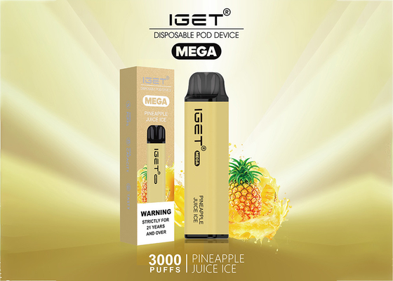 Wegwerf-MEGA- vapes IGET 3000 Hauche tragen Aromaezigarette 10 ml-Zerstäuber Früchte