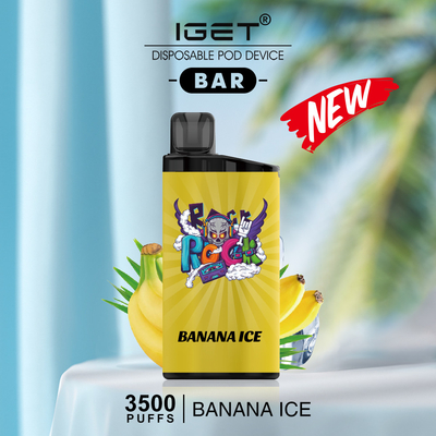 Hauch-Nikotin Vapes des IGET-Stangen-Bananen-Eis-Aroma-3500 auf Lager