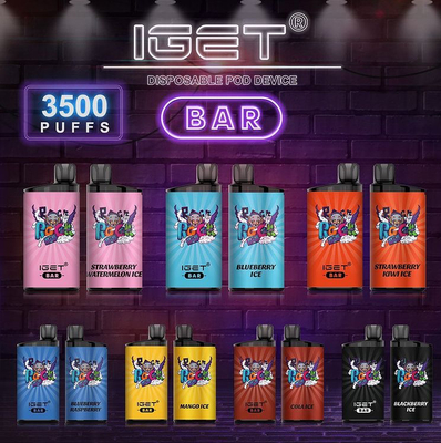 25 Aromen IGET HALTEN 5% Nikotin ab, das Wegwerf-Vape 1500mAh 3500 luftstößt Flüssigkeit 12ml einsperren