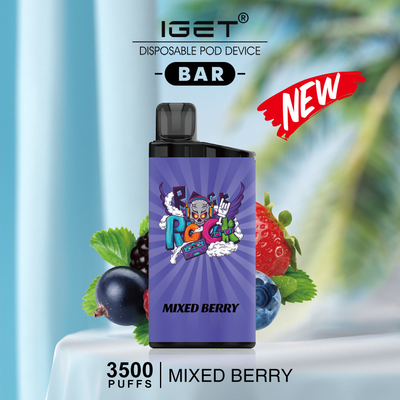 Echtes Nikotinwegwerfgerät der Hauche 12ml 5% Iget-Stange 3500 NEUE AROMEN
