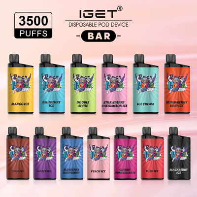 1500mAh Batterie Wegwerf-Vape IGET HALTEN 3500 Hauche 25 verfügbare Aromen ab