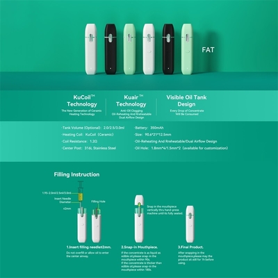Sichtbare Spule der Kapazität 2/2.5/3ml kundenspezifischen CBD Wegwerfhülse der hohen Qualität Stiftes vape