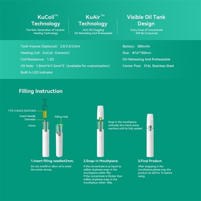 Zusammenpassende Delta 8 Vape-Öl Wegwerf-elektronische Zigarette Vape mit keramischer Spule