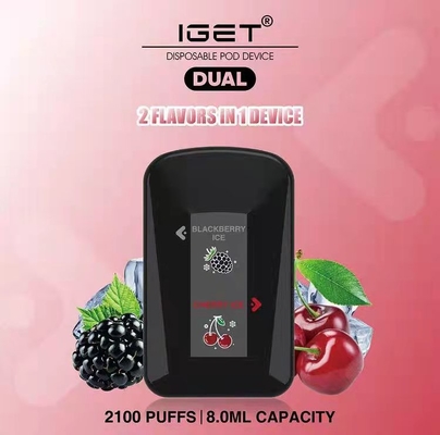 Doppel- Aromen in einem Gerät Wegwerf-Vape 2100 stößt IGET luft, das mit Batterie 1000mah DOPPEL ist