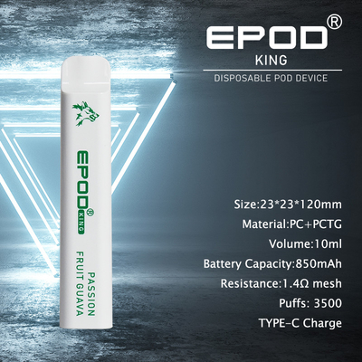 10ML wieder aufladbares EPOD Wegwerf-Vape 3500 Hauche mit Batterie 850mah