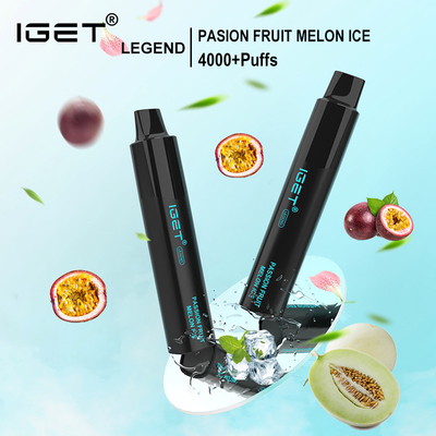 IGET-Legende 4000 stößt Arten des 5% Nikotin-Salzes 9 würzen Wegwerf-vape Stift luft