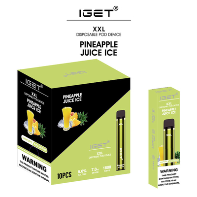 Populäre Frucht-Aromen 7ml Wegwerf-Iget Vape 1800 stößt Zigaretten-Stift Iget Xxl E luft