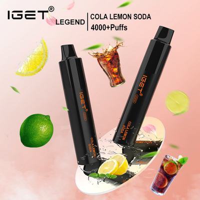 12ml Kapazität IGET LEGENDE 4000 Hauche Wegwerf-Vape mit Batterie 1350mAh